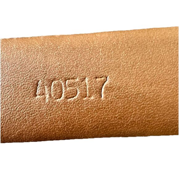 Saks Fifth Avenue Sz 38 Antique Brown Aniline Kipskin Shoulder Made in USA Belt - Picture 5 of 7